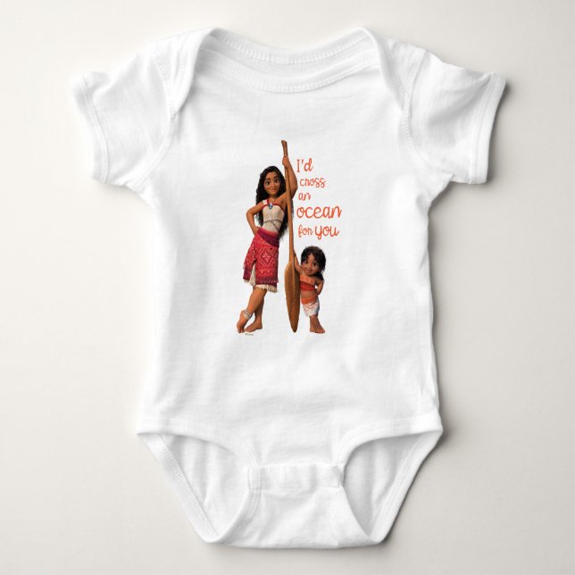 Moana & Simea: I'd Cross an Ocean For You Baby Bodysuit (Front)