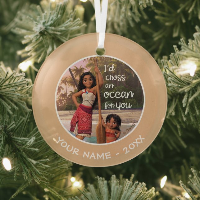 Moana & Simea: I'd Cross an Ocean For You Glass Ornament (Insitu)