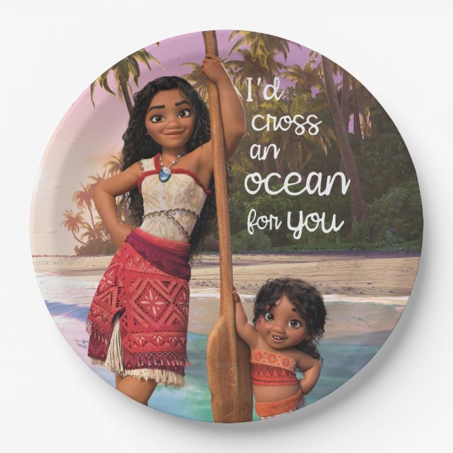 Moana & Simea: I'd Cross an Ocean For You Paper Plates (Front)