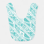 Moana | Teal Tribal Pattern Baby Bib