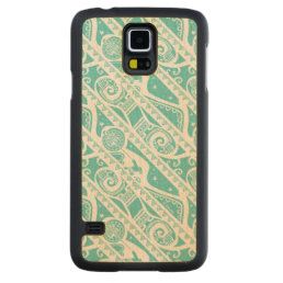 Moana | Teal Tribal Pattern Carved Maple Galaxy S5 Case