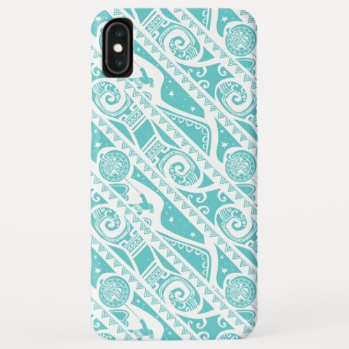 Moana  Teal Tribal Pattern iPhone XS Max Case