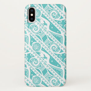 Moana   Teal Tribal Pattern iPhone X Case