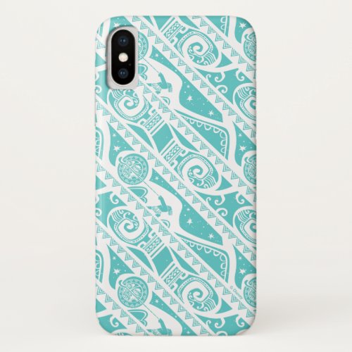 Moana  Teal Tribal Pattern iPhone XS Case
