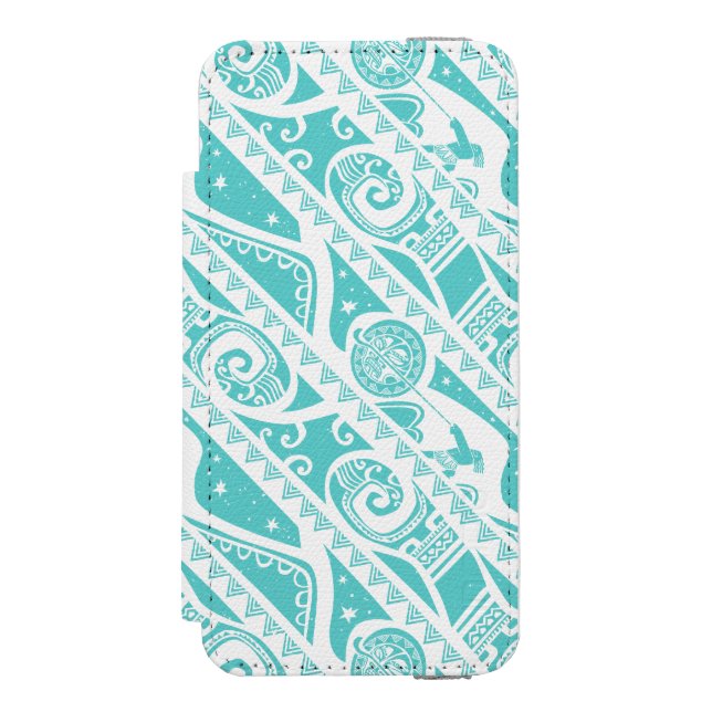 Moana | Teal Tribal Pattern Incipio iPhone Wallet Case (Folio Front)