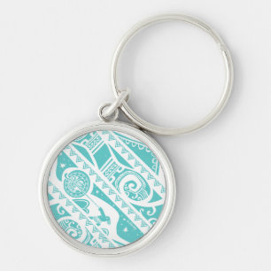 Moana Teal Tribal Pattern Keychain