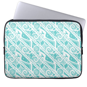 Moana   Teal Tribal Pattern Laptop Sleeve