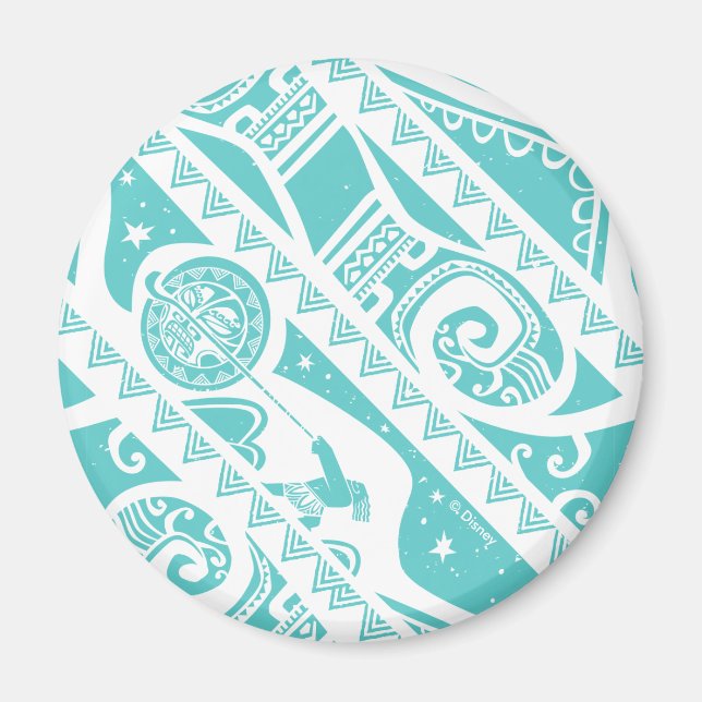 Moana | Teal Tribal Pattern Magnet (Front)