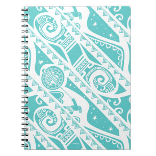 Moana   Teal Tribal Pattern Notebook