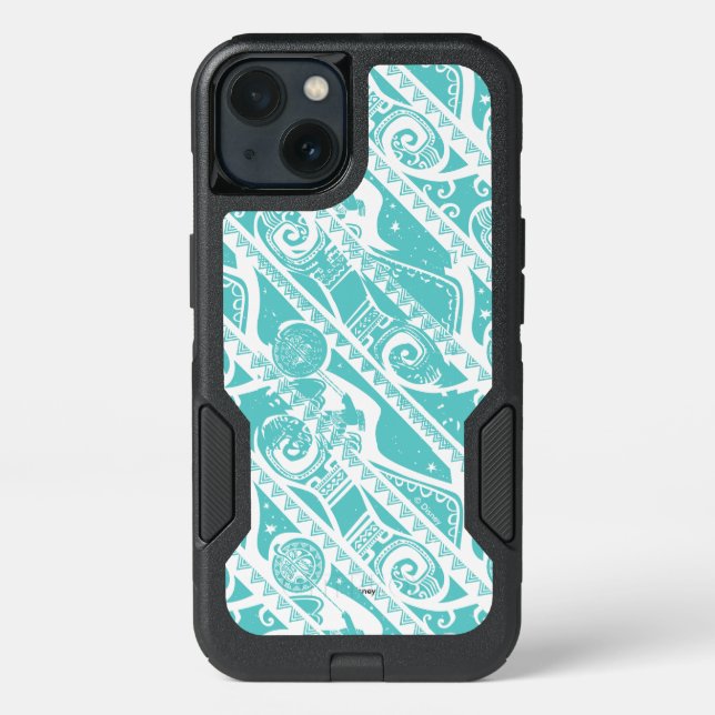 Moana | Teal Tribal Pattern Otterbox iPhone Case (Back)
