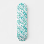 Moana | Teal Tribal Pattern Skateboard Deck