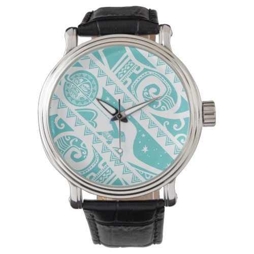 Moana  Teal Tribal Pattern Watch