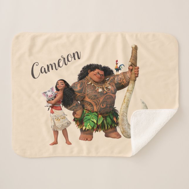 Moana | The Ocean Connects Us Sherpa Blanket (Front (Horizontal))