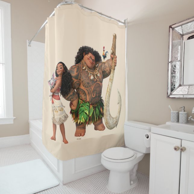 Moana | The Ocean Connects Us Shower Curtain (In Situ)