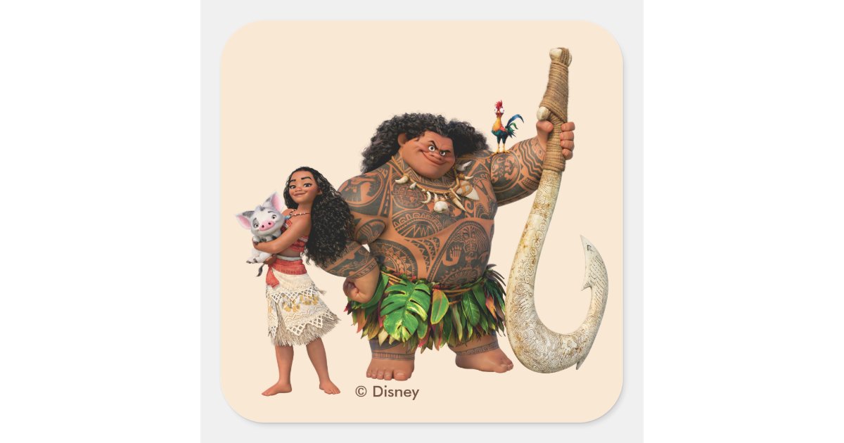 Moana, The Ocean Connects Us Square Sticker