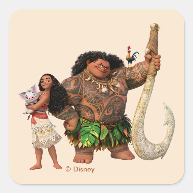 Moana | The Ocean Connects Us Square Sticker (Front)