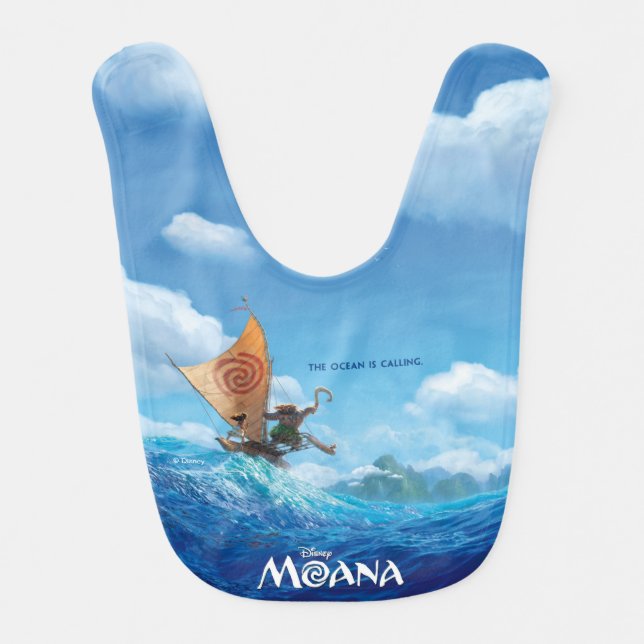 Moana | The Ocean Is Calling Baby Bib (Front)