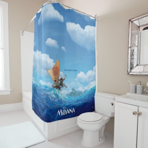 Moana  The Ocean Is Calling Shower Curtain