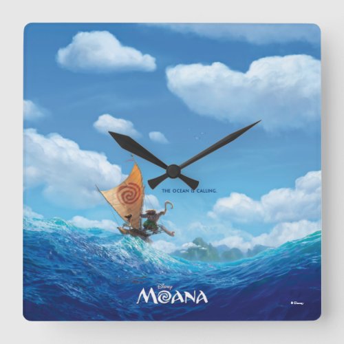 Moana  The Ocean Is Calling Square Wall Clock