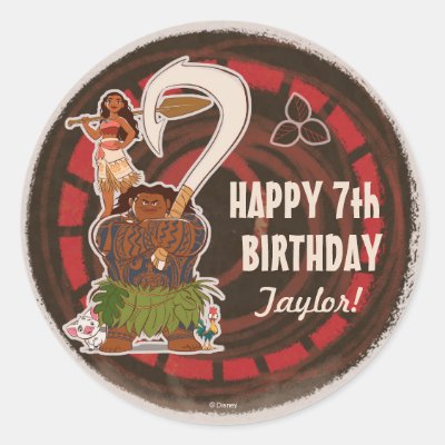 Moana | Tribal Birthday Classic Round Sticker