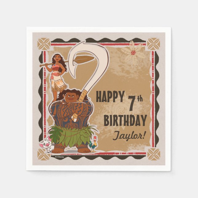 Moana | Tribal Birthday Napkins (Front)