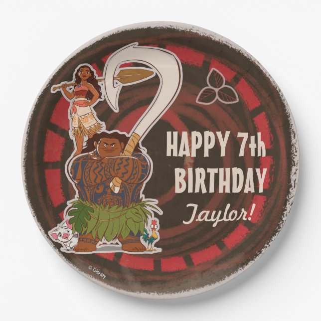 Moana | Tribal Birthday Paper Plates (Front)
