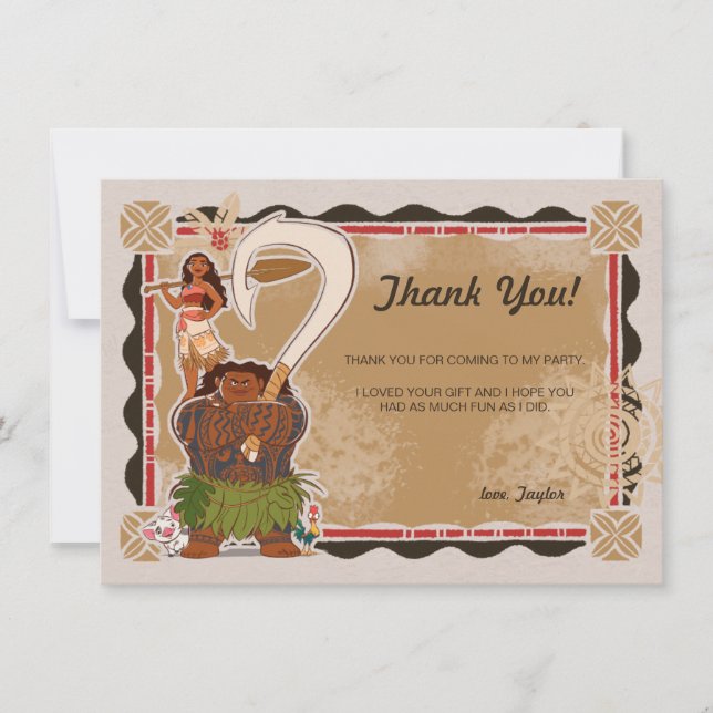 Moana | Tribal Birthday Thank You Card (Front)