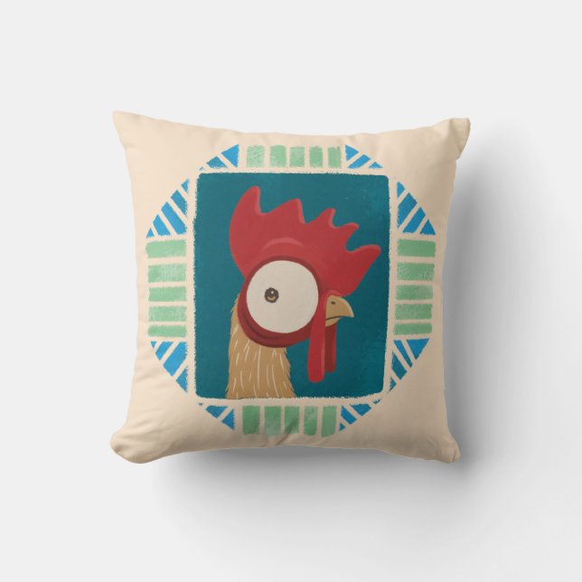 Moana | Vintage Heihei Throw Pillow (Front)