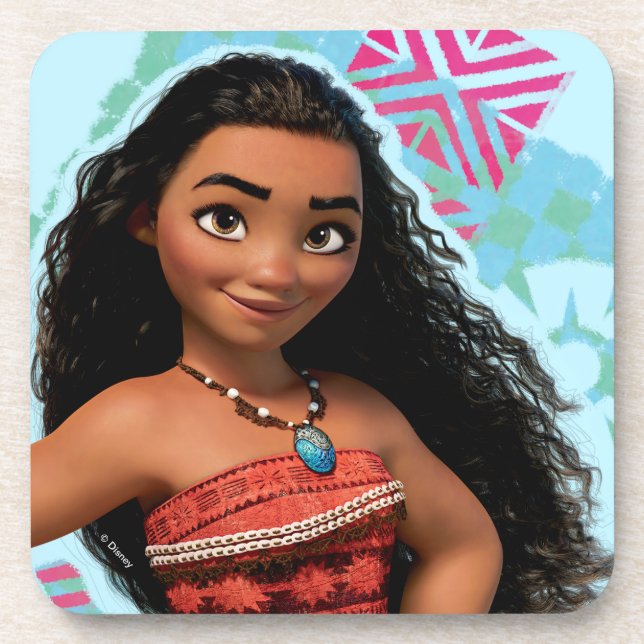 Moana | Vintage Island Girl Drink Coaster (Front)