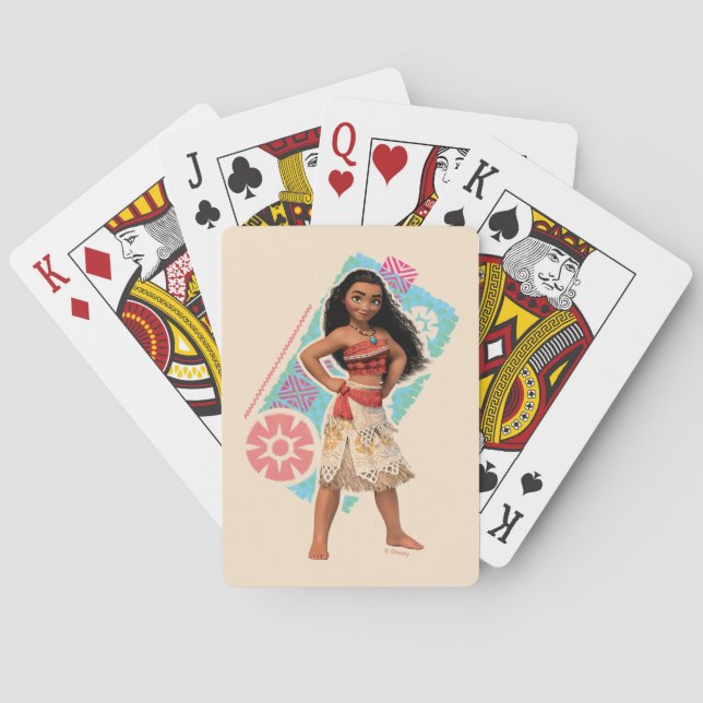 Moana | Vintage Island Girl Playing Cards (Back)