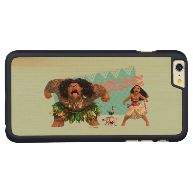 Moana | We Are All Voyagers Carved Wood iPhone Case (Back Horizontal)