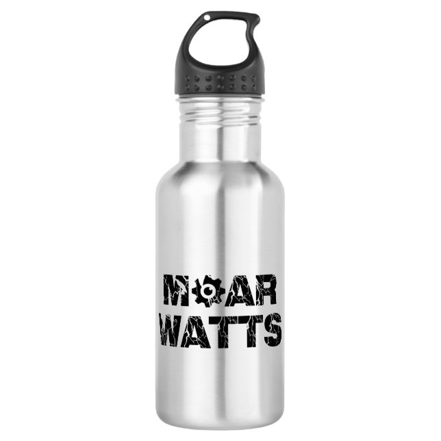 Moar Watts Stainless Steel Water Bottle (Front)