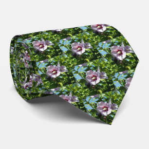 Moave Hibiscus Flower Tree, Neck Tie