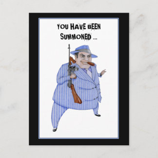 Mob Boss Murder Mystery Invitation Postcard