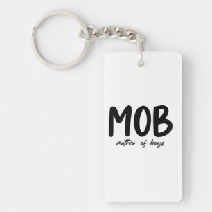 MOB Mother of Boys Minimal Mother's Day Keychain