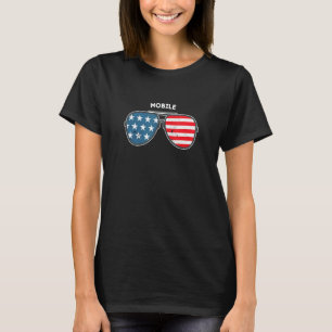Mobile Alabama Al Us Cities America 4th Of July T-Shirt