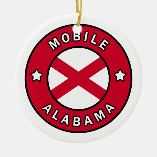 Mobile Alabama Ceramic Ornament