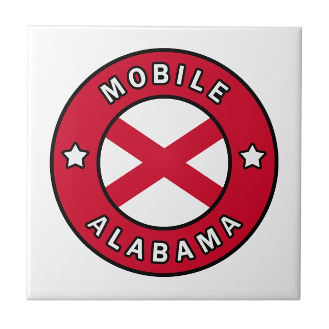 Mobile Alabama Ceramic Tile (Front)