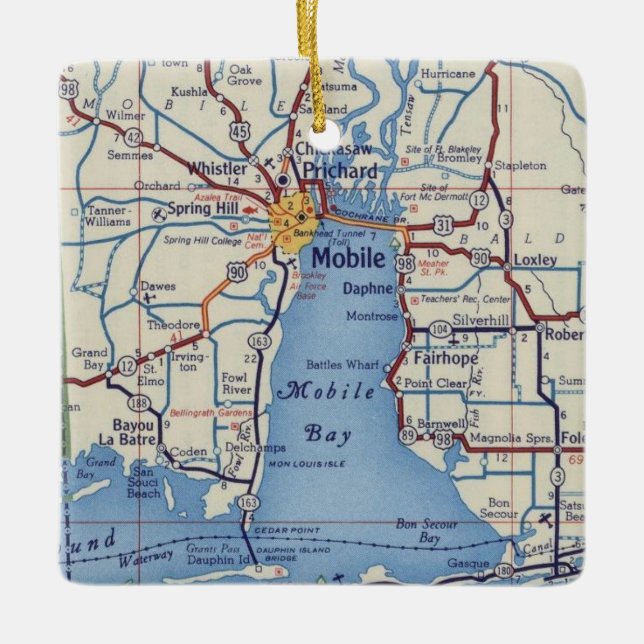 Mobile Alabama Christmas Ornament (Front)