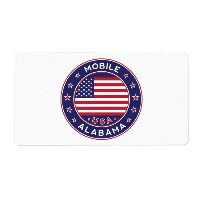 Mobile, Alabama Label (Front)