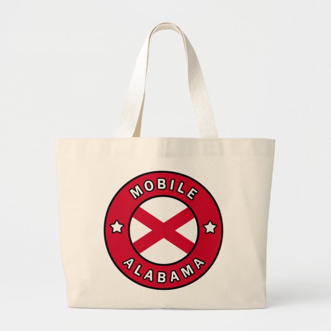 Mobile Alabama Large Tote Bag (Front)