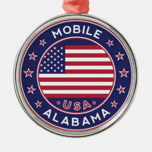 Mobile, Alabama Metal Ornament