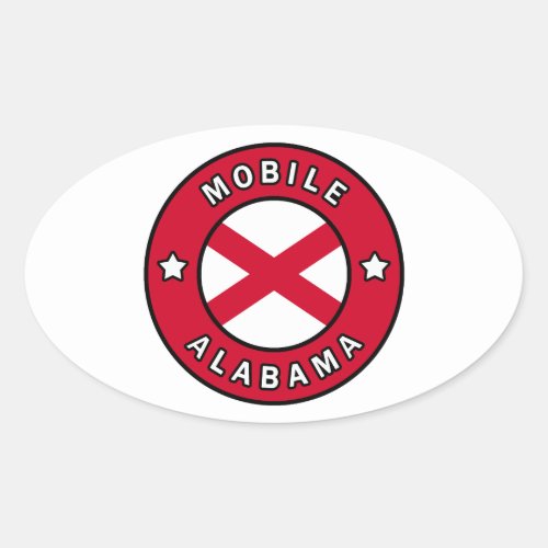 Mobile Alabama Oval Sticker