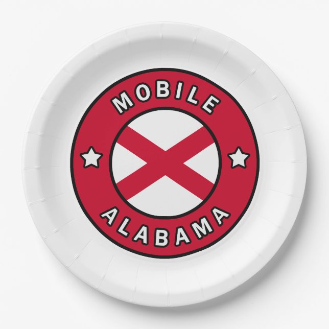 Mobile Alabama Paper Plates (Front)