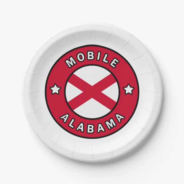 Mobile Alabama Paper Plates (Front)