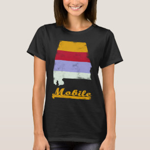Mobile Alabama Retro Vintage Styled 70's 80's Sout T-Shirt