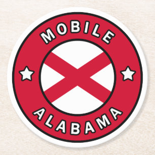 Mobile Alabama Round Paper Coaster