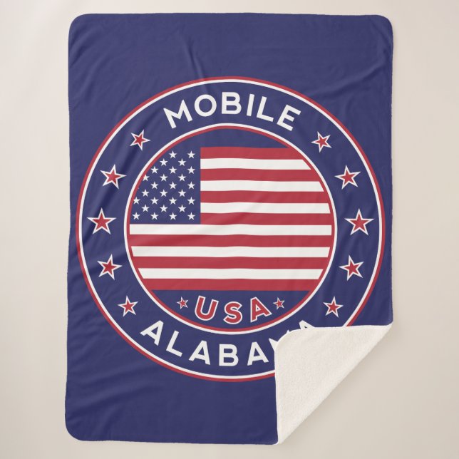 Mobile, Alabama Sherpa Blanket (Front)