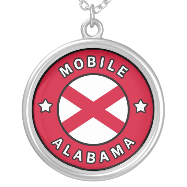 Mobile Alabama Silver Plated Necklace (Front)