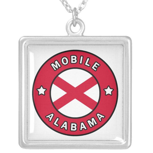 Mobile Alabama Silver Plated Necklace (Front)